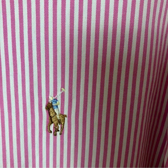 Polo Ralph Lauren classic pink striped preppy button down size 16 1/2 - Picture 5 of 7